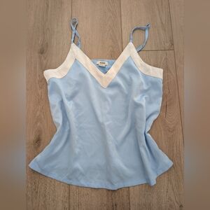 Jason Wu satin camisole top with white V-neck trim